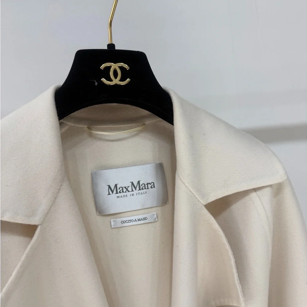 Authentic Max Mara Cream Belted Coat - Picture 5 of 8